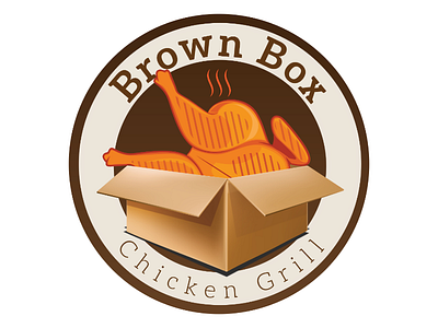 Brown Box Chicken Grill logo chicken vector