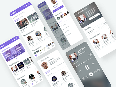 Podline - Podcast App #2 app app design app designer app ui app ui design app ui ux application application ui design interface interface design interface designer minimal podcasts ui ui design user interface ux