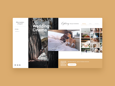 Minimalistic Visuals - UI Concept 07 audiovisual design gold interface interface design interface designer photography ui ui design user interface ux visual wedding yellow