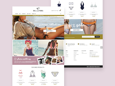 Elie and Bella - Ecommerce Swimsuit Shop beach design ecommerce ecommerce shop fashion female femenine interface interface design interface designer online shop online store shop swimsuit ui ui design user interface ux web design website