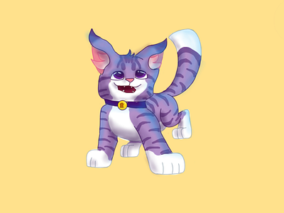 purple cat cat illustration