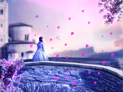 Princess beauty castle design fairytale graphic design photography photoshop photoshop effect pink princess