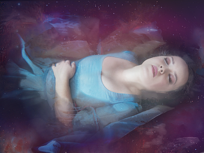 slepping in space graphic design photoshop
