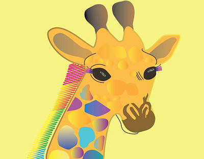 Girafe Colorful Illustration animal art animal illustration animals colorful art design giraffe graphic design happy illustration joyfull vector