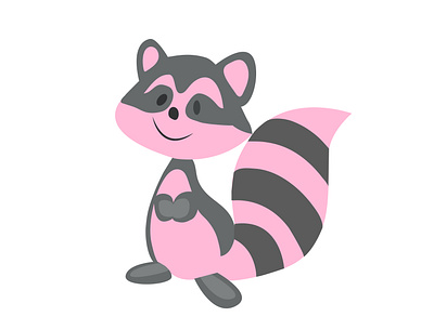 RACOON PINK cartoon cartoon character cartoon illustration cute cute animal cute illustration design graphic design illustration pink raccoon racoon vector