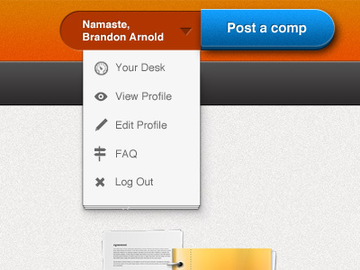 Admin Header admin blue button log in orange ui