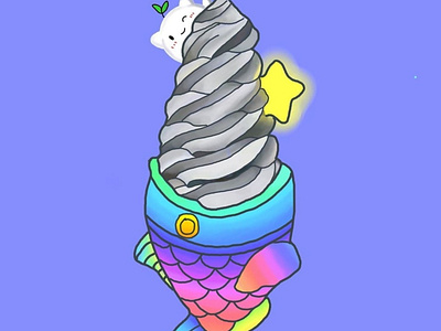 Taiyaki Ice Cream design food illustration ui