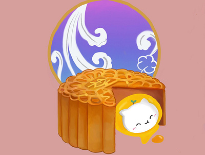 Mid-Autumn Festival art design drawing food illustration mooncake ui