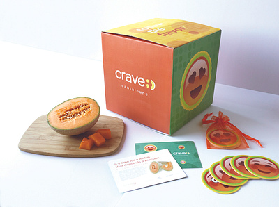 Crave Canteloupe - Product Launch Kit agriculture art direction brand canteloupe copywriting emojis illustration logo