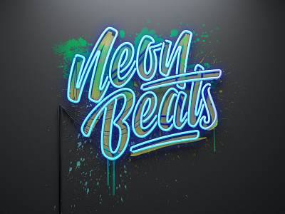 Neon Beats Logo & 3D
