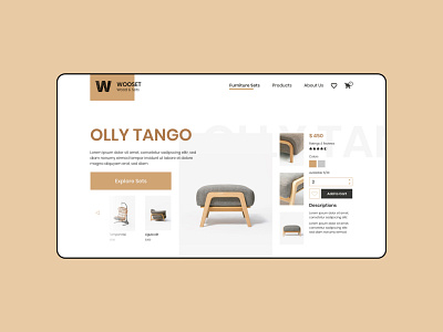 Furniture website redesign branding design ecommerce illustration minimal shop ui ux web website