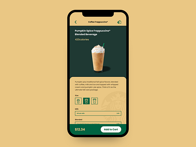 Starbucks Redesign Mobile App app branding design menu minimal mobile app order product shop single product starbucks ui ux