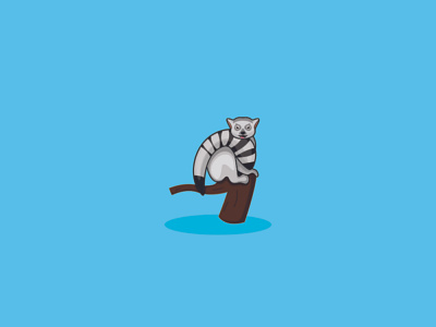 Ring tailed lemur animation app branding design icon illustration logo logo design logotype typography