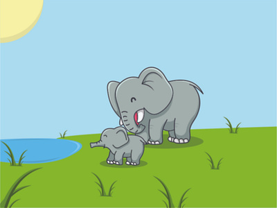 elephant animation babyelephant branding cute animal cuteelephant design elephant icon illustration logo logo design logotype minimal vector