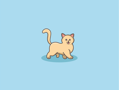 cute cat animal animation branding cute animal cute cat design icon illustration logo logo design logotype minimal typography vector