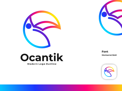 ocantik logo animation app branding design icon illustration logo logo design logotype minimal typography