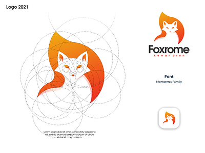 Foxrome logo animation branding design icon illustration logo logo design logotype typography ui ux vector