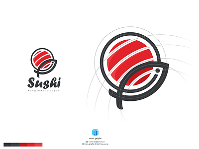 Sushi logo branding design icon illustration logo logo design logotype ui ux vector