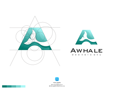 Awhale logo branding design icon illustration logo logo design logotype ui ux vector