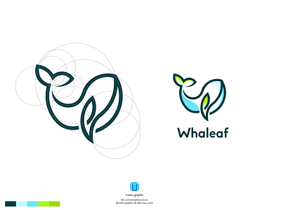 Whaleaf logo branding design icon illustration logo logo design logotype ui ux vector