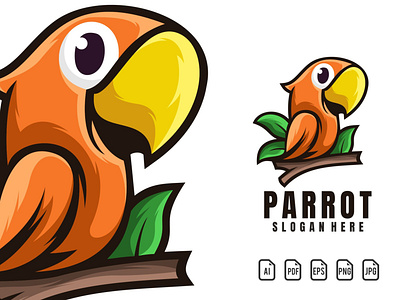 parrot mascot logo branding design icon illustration logo logo design logotype vector