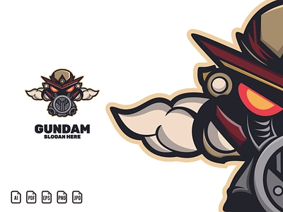 Gundam Mascot Logo branding design icon illustration logo logo design logotype vector