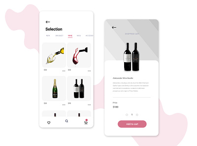 Wine shop App app design ui