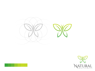 Natural Butterfly Logo app brand branding butterfly design graphic design identity illustration lettering logo natural vector