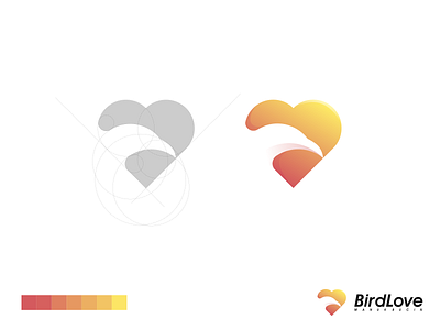 BirdLove Logo app bird brand branding design identity illustration lettering logo love modern natural vector