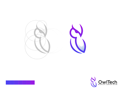 OwlTech Logo app brand branding design identity illustration lettering logo modern owl tech technology ui vector