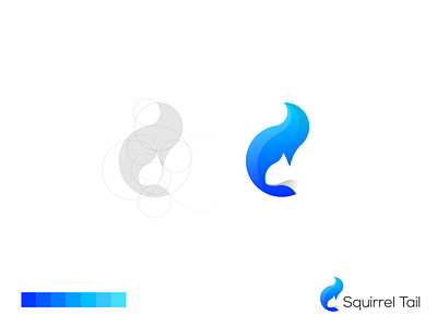 Squirrel Tail Logo 3d animal app brand branding colorful design graphic design identity lettering logo modern tech