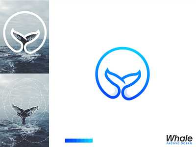Whale Logo animal app brand branding design identity illustration lettering logo minimal minimalist simple vector whale