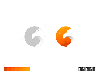 Eaglenight Logo animal app brand branding clean design eagle graphic design identity illustration lettering logo minimal minimalist negative night simple vector