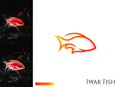 Iwak Fish Logo app brand branding design fish identity illustration lettering logo minimal minimalist modern sea simple vector