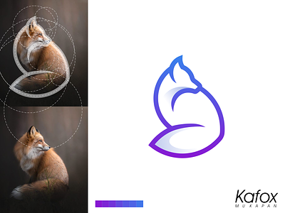 Kafox Logo animal app brand branding clean design fox grid identity illustration lettering logo minimal minimalist modern simple vector