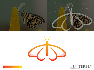 Butterfly Logo app brand branding clean design elegant grid identity illustration lettering logo minimal minimalist modern simple vector