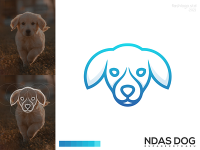 Ndas Dog Logo animals app brand branding clean design dog graphic design grid identity illustration lettering logo minimal minimalist modern simple vector