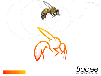 Babee Logo animals app bee brand branding clean design elegant grid identity illustration lettering logo minimal minimalist modern simple vector
