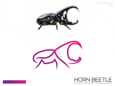 Horn Beetle Logo animals app beetle brand branding clean colorful design identity illustration lettering logo minimal minimalist modern simple vector