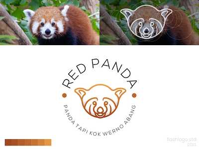 Red Panda Logo animals app brand branding character clean cute design identity illustration lettering logo minimal minimalist modern red panda simple vector