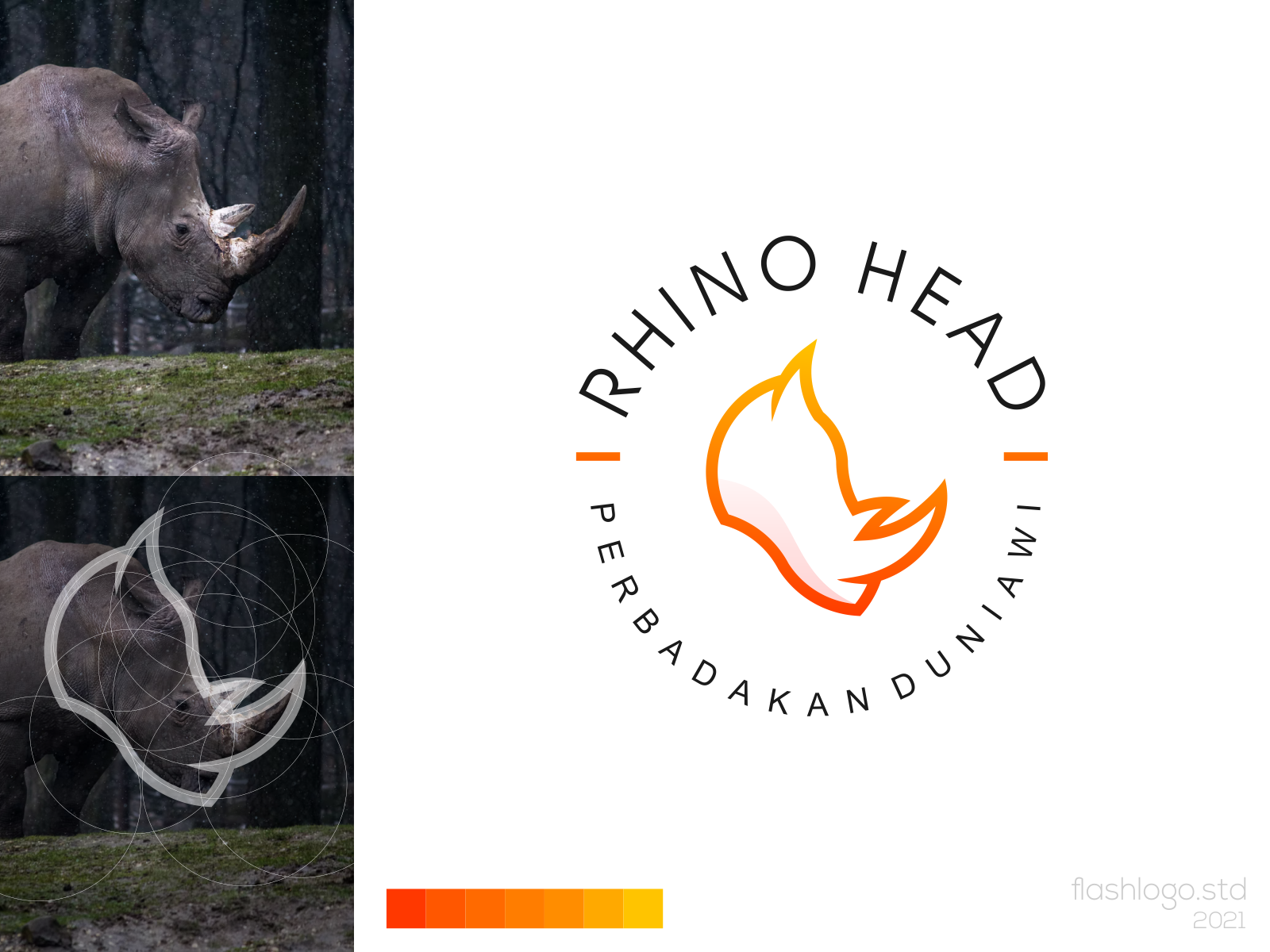 Rhino Head Logo by Flashlogo Studio on Dribbble