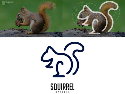 Squirrel Logo animals app brand branding clean design grid identity illustration lettering logo minimal minimalist modern simple squirrel vector