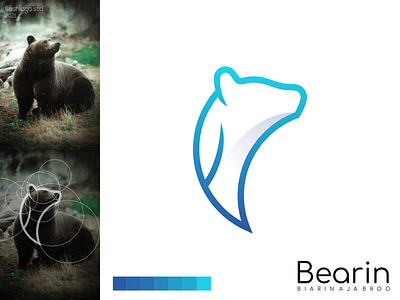 Bearin Logo animals app bear brand branding clean color design identity illustration lettering logo minimal minimalist modern simple vector