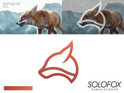 Solofox Logo animals app brand branding color design fox grid identity illustration lettering logo minimal modern simple vector