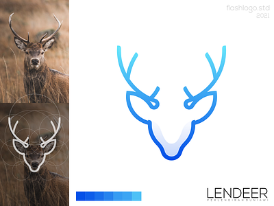 Lendeer Logo animals app brand branding clean color deer design grid identity illustration lettering logo minimal modern simple vector