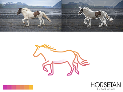 Horsetan Logo animals app brand branding clean color colorful design grid horse identity illustration lettering line logo minimal modern simple vector