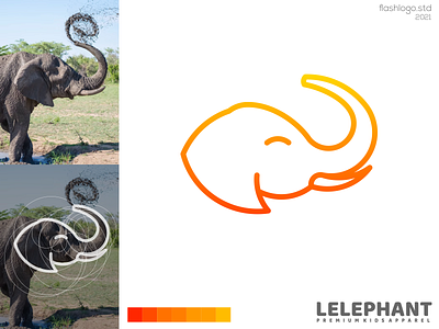 Lelephant Logo animals app brand branding clean design elephant gradient grid identity illustration lettering logo minimal modern playful simple vector