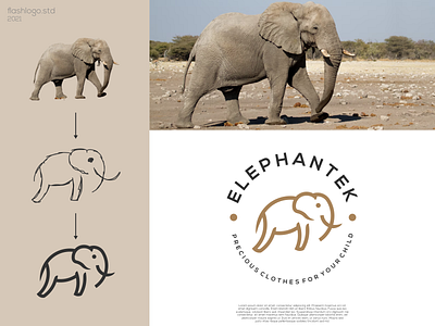 Elephantek Logo animals app apparel brand branding clean design elephant graphic design grid identity illustration kids lettering logo minimal modern process simple vector