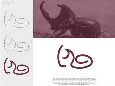 Horntle Logo animals app awesome beetle brand branding clean design elegant grid identity illustration insect lettering logo minimal modern process simple vector