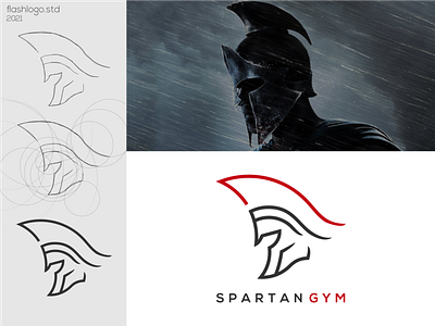 Spartan Gym Logo app awesome brand branding clean design graphic design grid identity illustration lettering line logo minimal modern process simple spartan vector